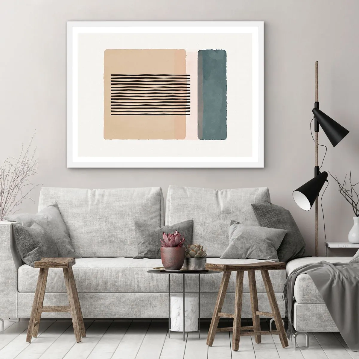 Poster in een witte lijst - Alles is oke - 91x61 cm