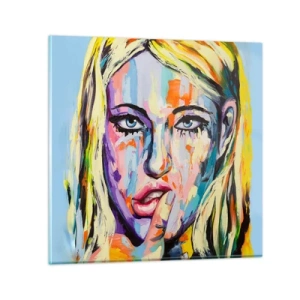 Schilderen op glas - Kijk haar recht in de ogen - 30x30 cm