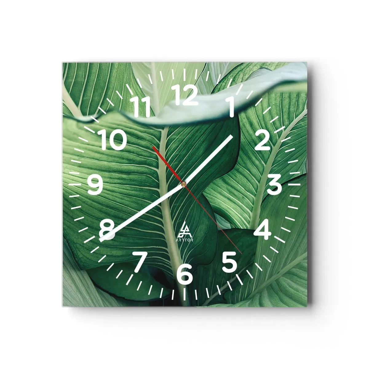Wandklok - Klok - Intens groen leven - 30x30 cm