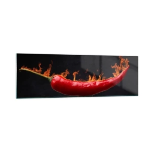 Schilderen op glas - Een vurig voorgerecht - 160x50 cm