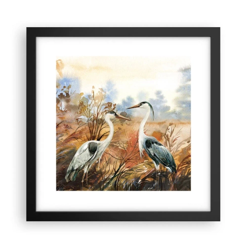 Poster in een zwarte lijst - Waarheen in de herfst? - 30x30 cm