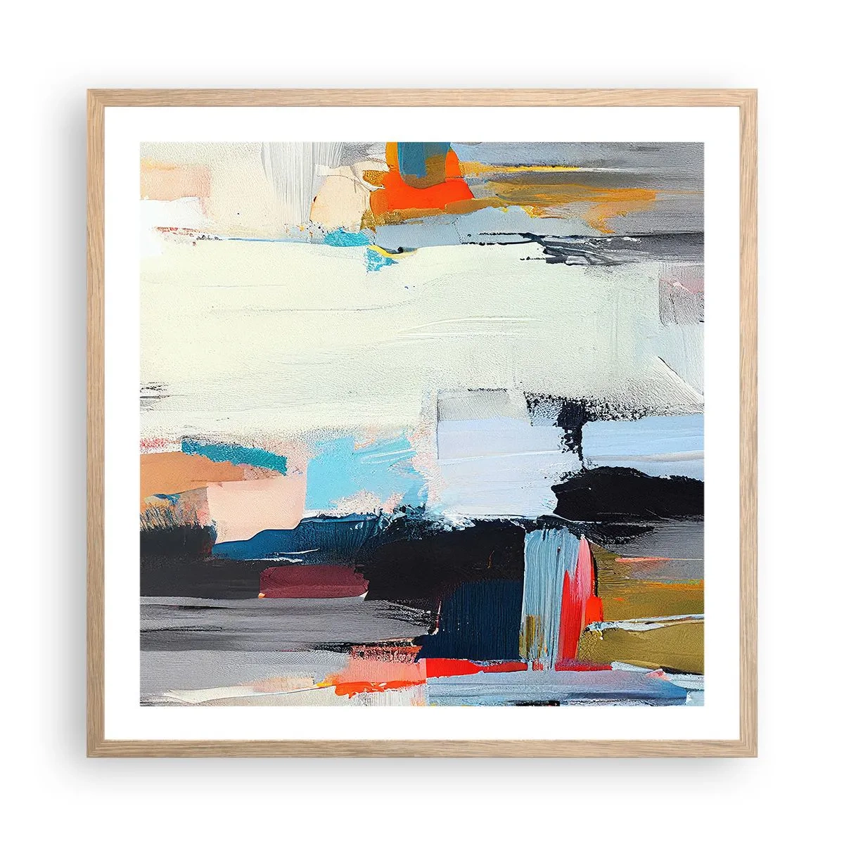 Een poster in een licht eiken lijst - Is er een methode? - 60x60 cm