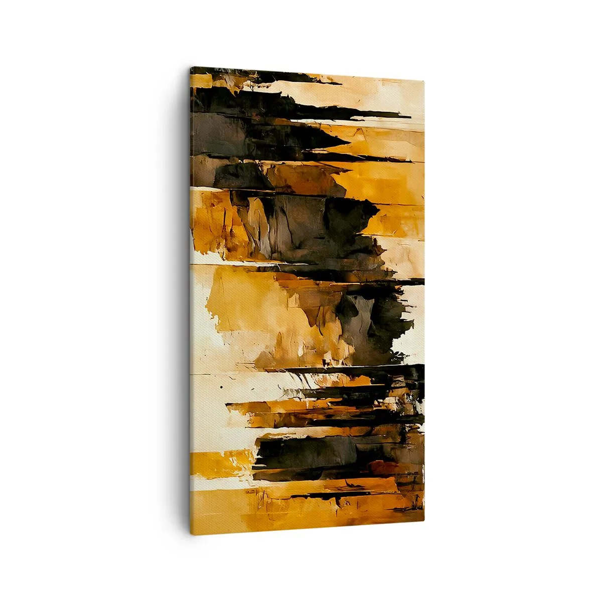 Schilderen op canvas - Harmonie van zwart en goud - 45x80 cm