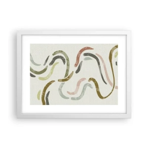 Poster in een witte lijst - Een vrolijke dans van abstractie - 40x30 cm