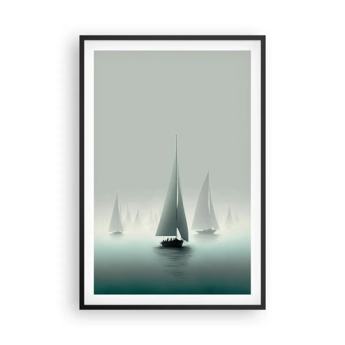Poster in een zwarte lijst - Van mist gebouwd - 61x91 cm