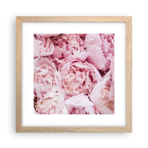 Een poster in een licht eiken lijst - Knuffelend en geurig - 30x30 cm