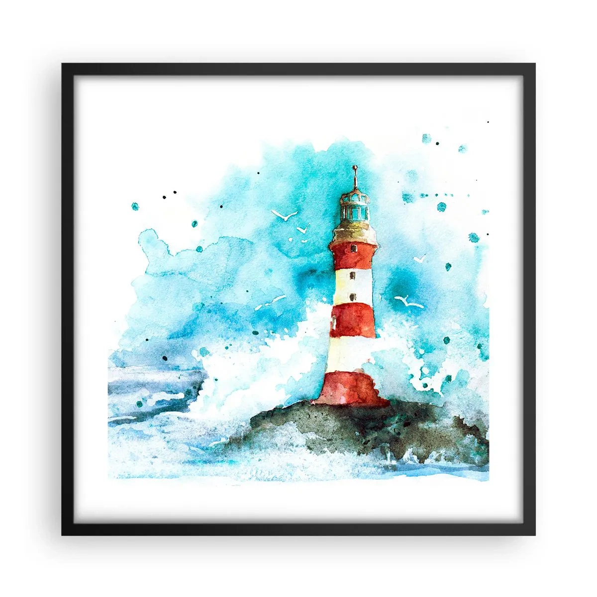 Poster in een zwarte lijst - Eenheid van de elementen - 50x50 cm