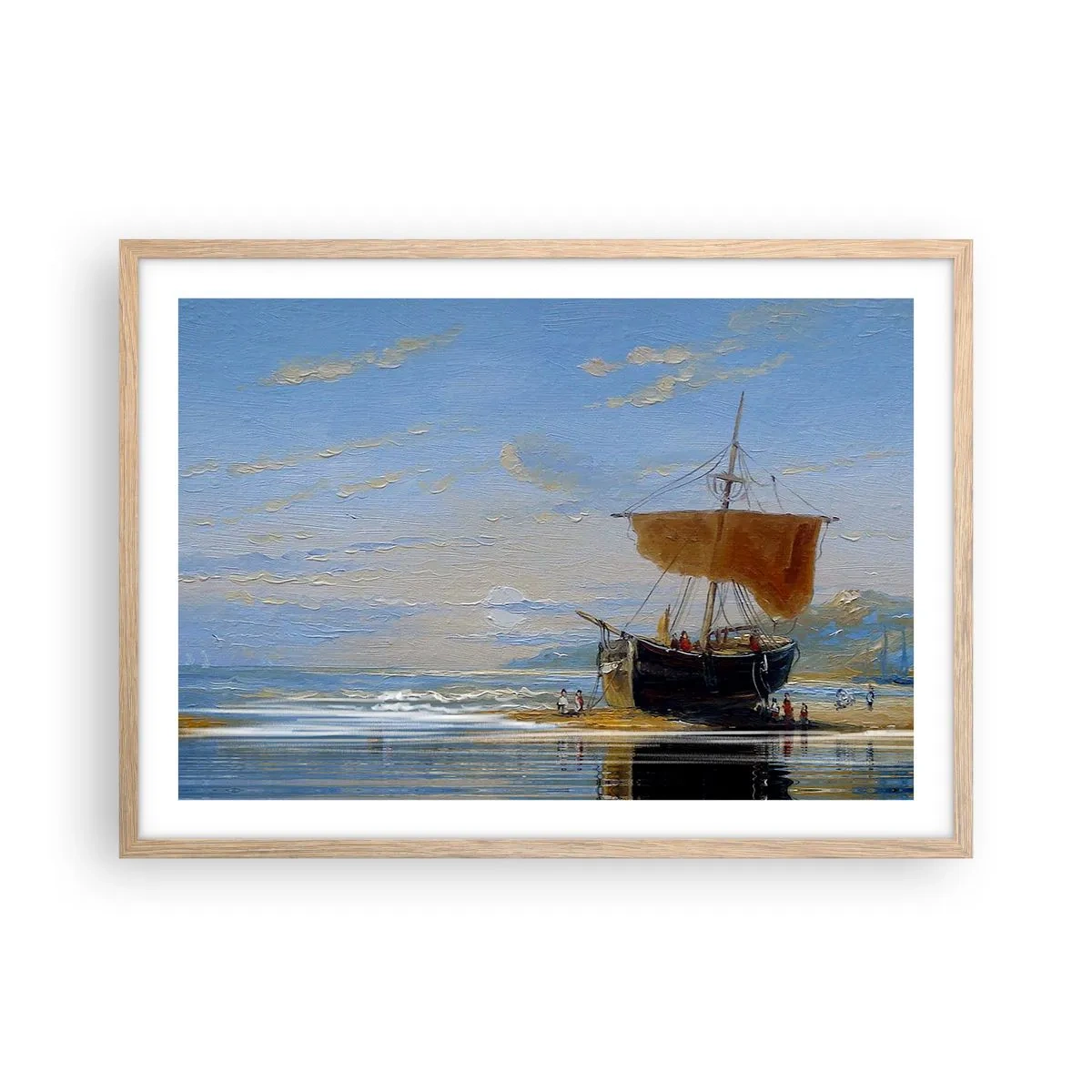 Een poster in een licht eiken lijst - Water, bodem, lucht - 70x50 cm