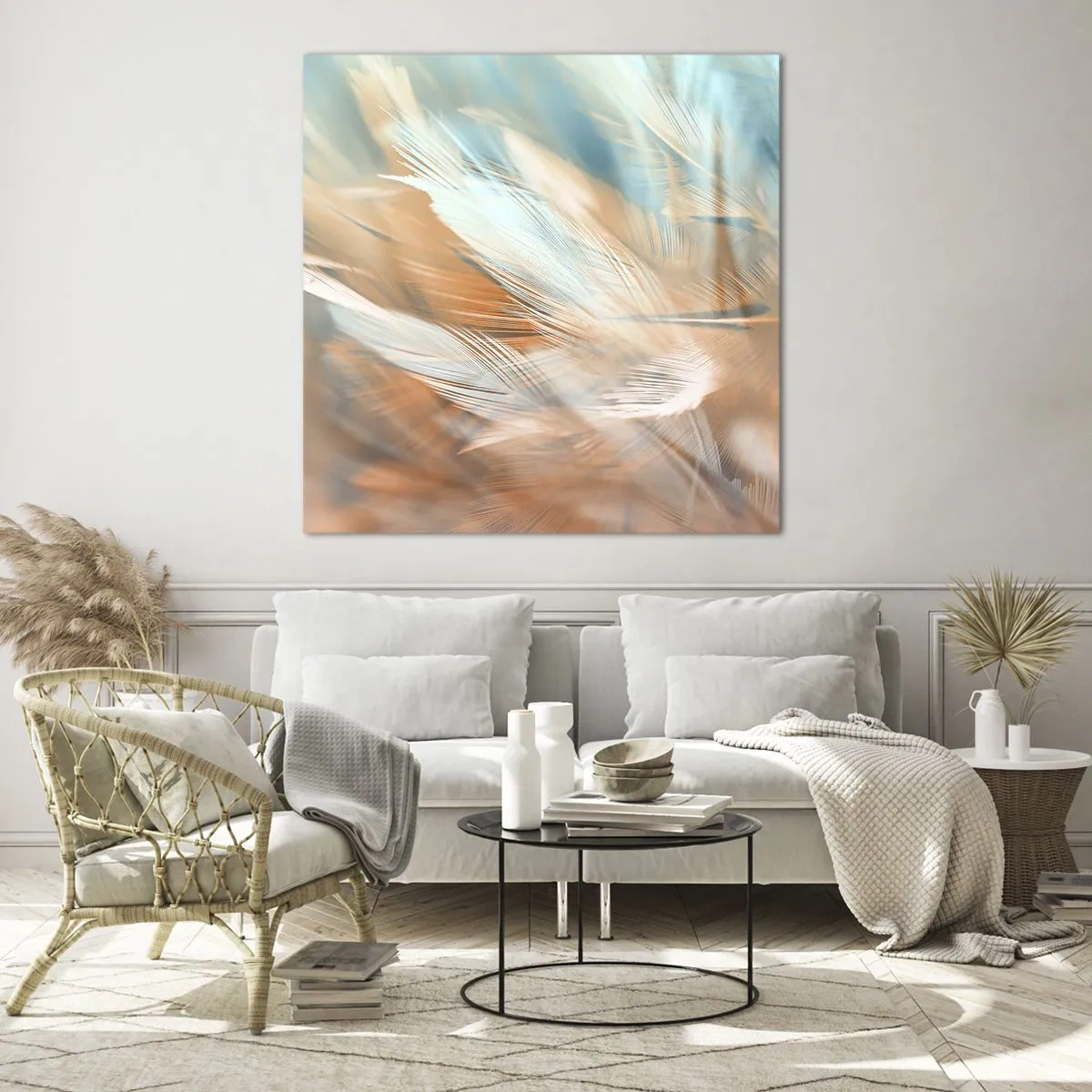 Schilderen op glas - In het land van zachtheid - 70x70 cm