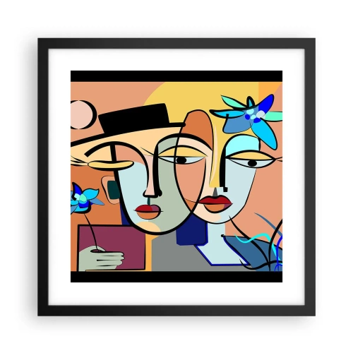 Poster in een zwarte lijst - Picasso's randez-vous - 40x40 cm