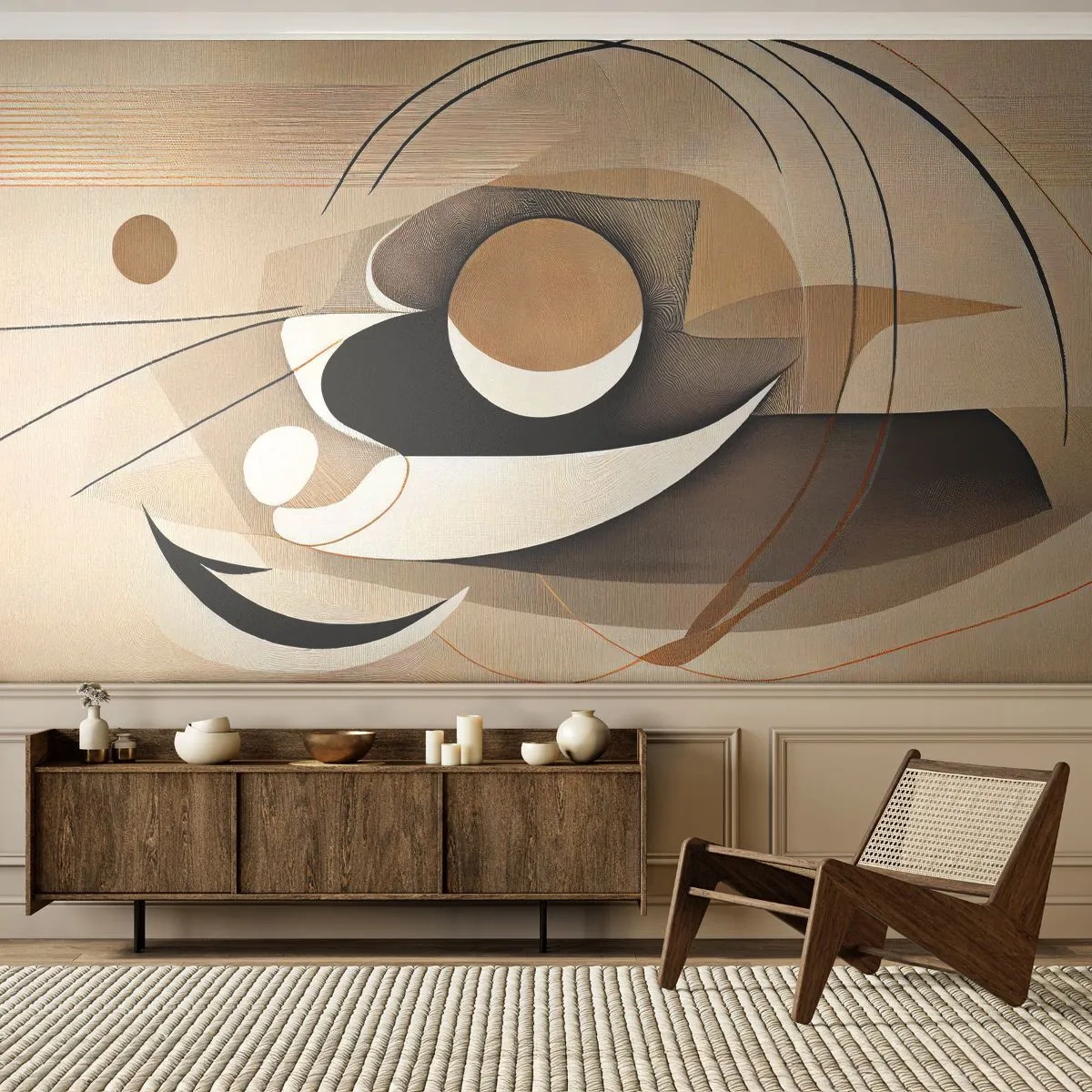 Zelfklevend Fotobehang Deluxe Sticker - Compositie: de essentie van de dingen - Abstractie, Modern, Deel - 150x105 cm