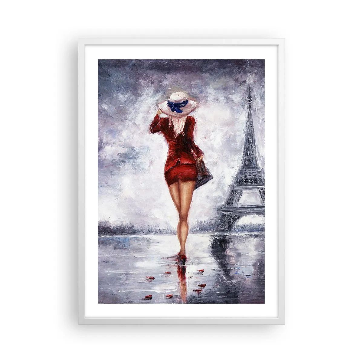 Poster in een witte lijst - Parijs symbolen - 50x70 cm