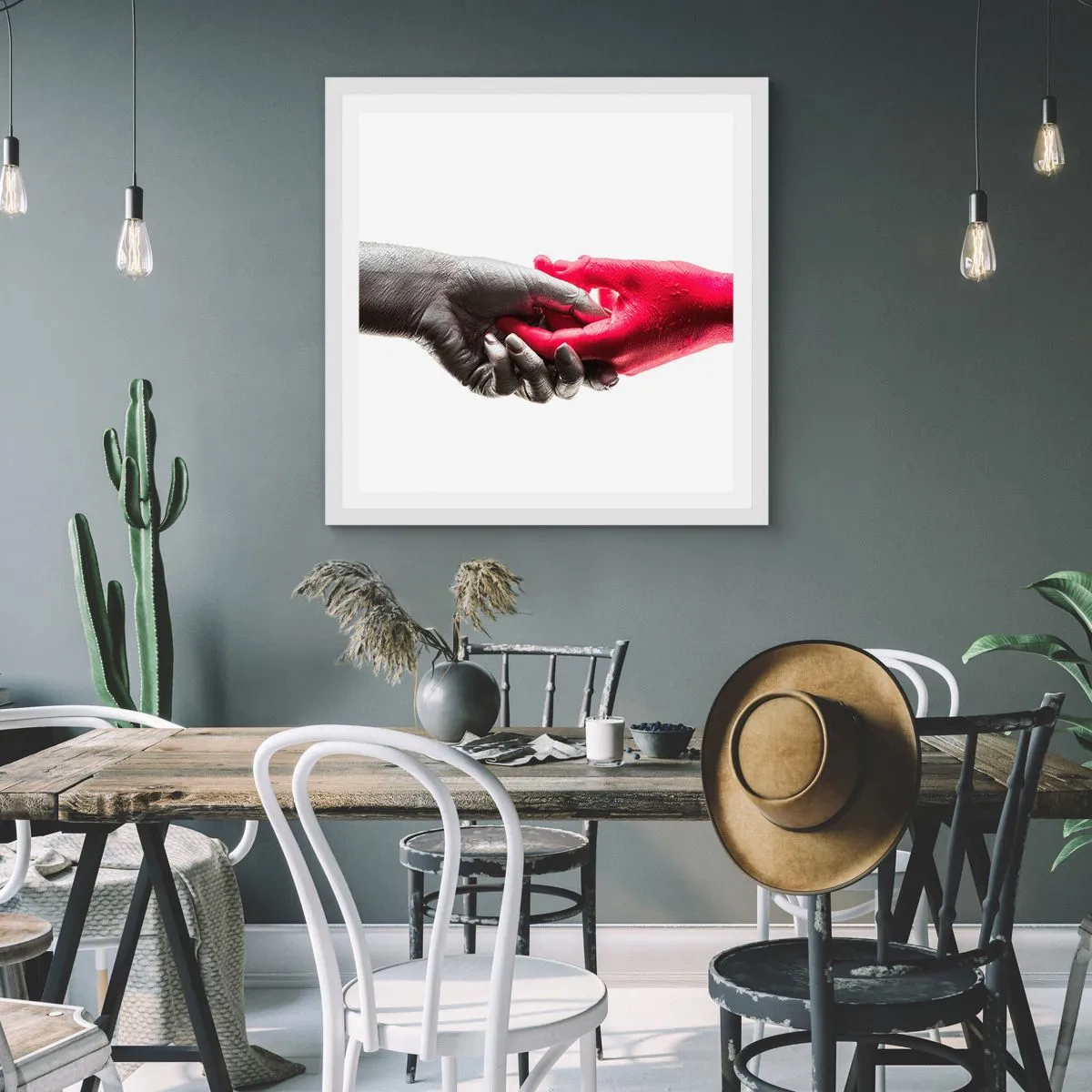 Poster in een witte lijst - Samen, hoewel anders - 50x50 cm