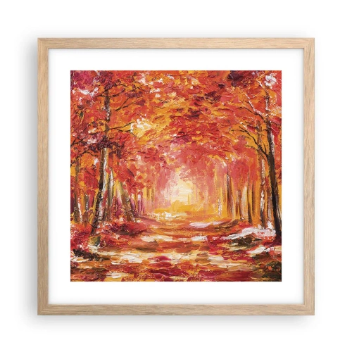 Een poster in een licht eiken lijst - Koperen bos - 40x40 cm