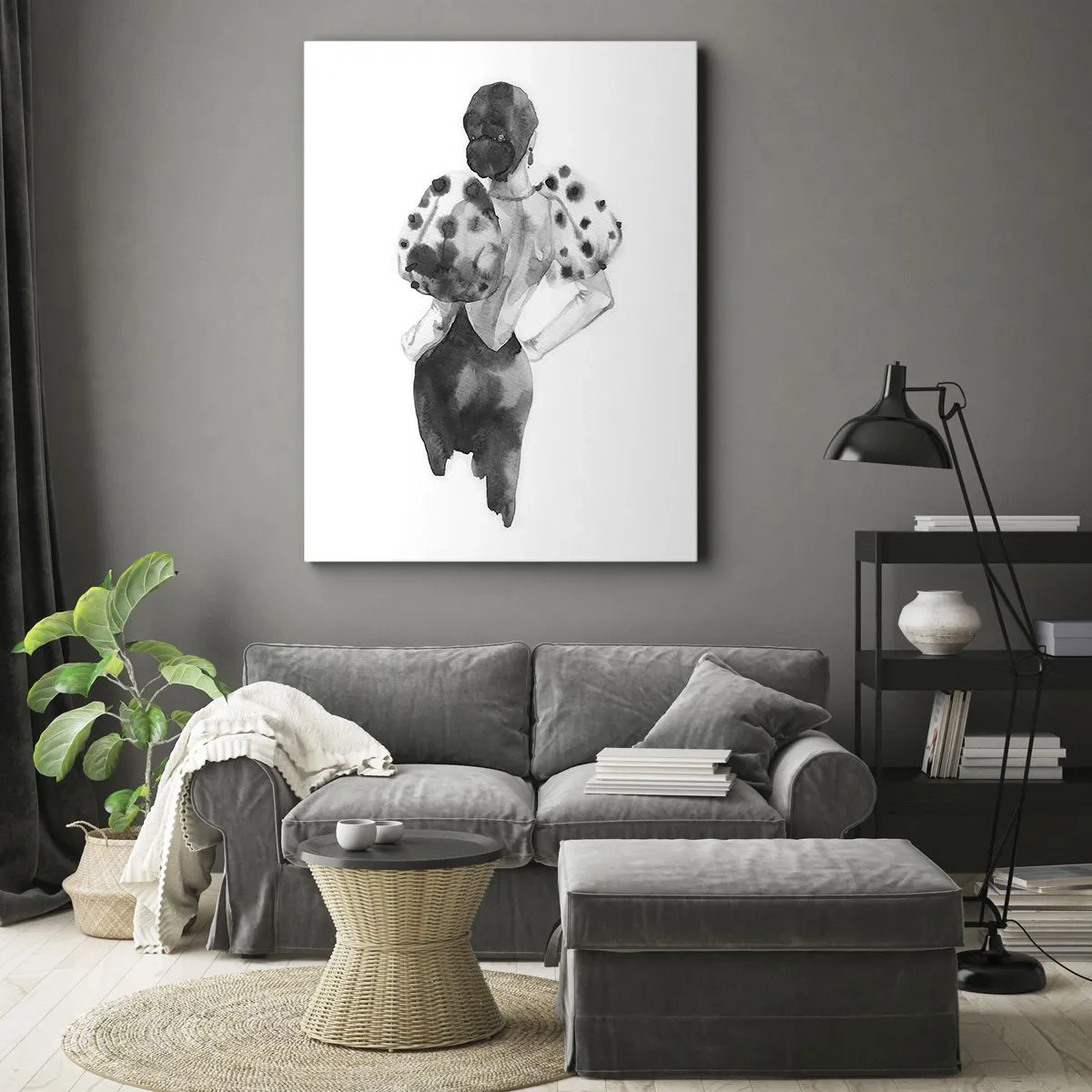 Schilderen op canvas - Ze kwam langs - 45x80 cm
