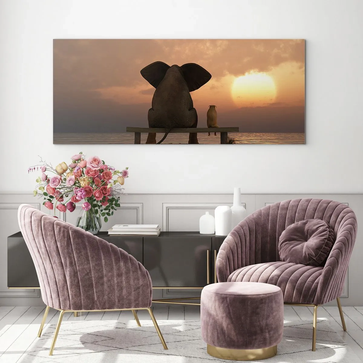 Schilderen op glas - Het is goed om samen stil te zijn - 120x50 cm