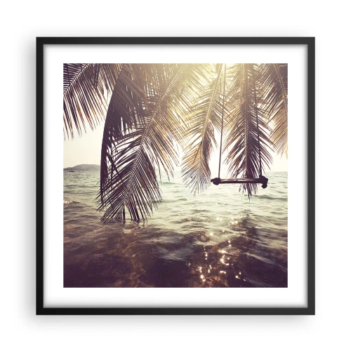 Poster in een zwarte lijst - Je kunt naar believen in de wolken slingeren - 50x50 cm