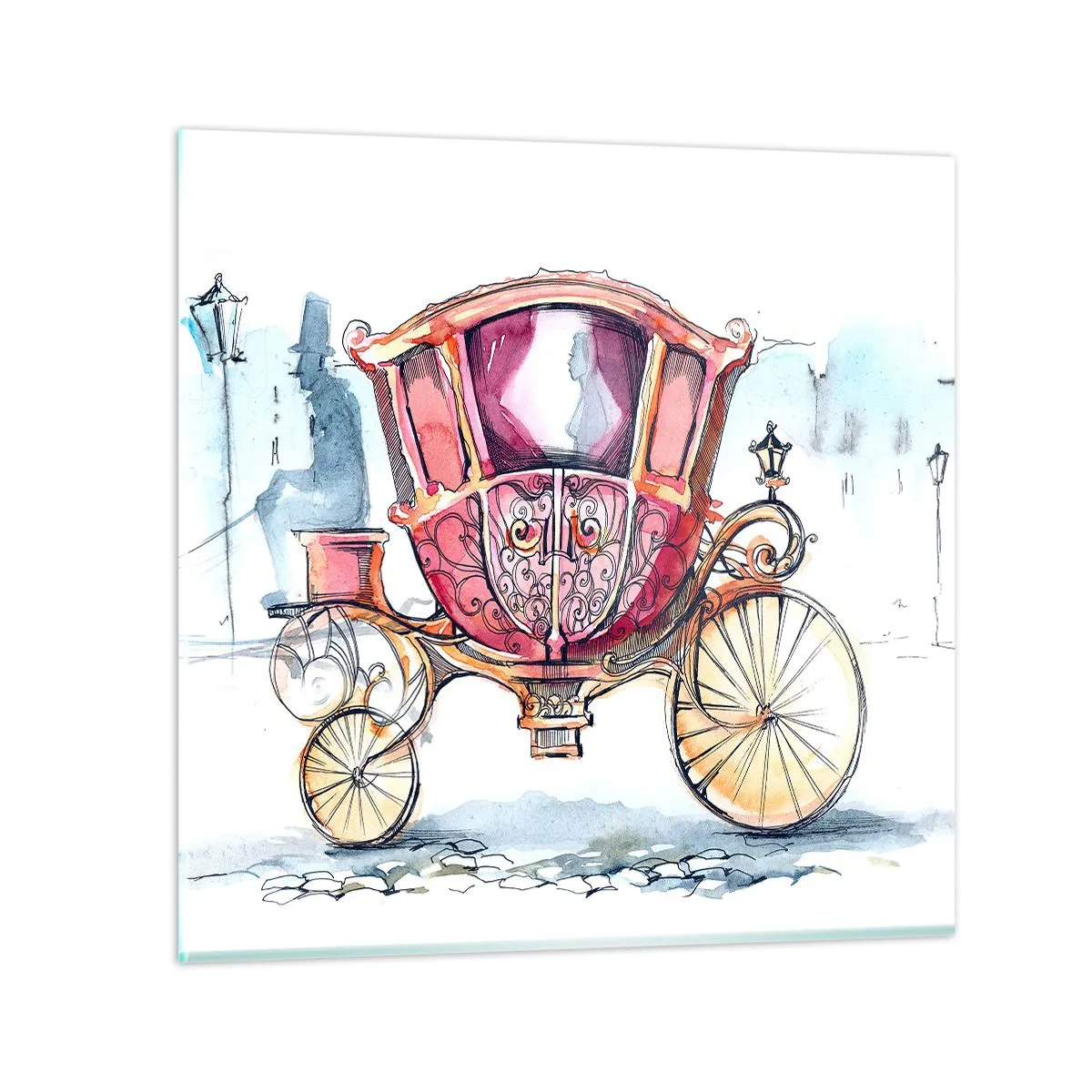 Schilderen op glas - Naar de bruiloft of naar het bal? - 50x50 cm