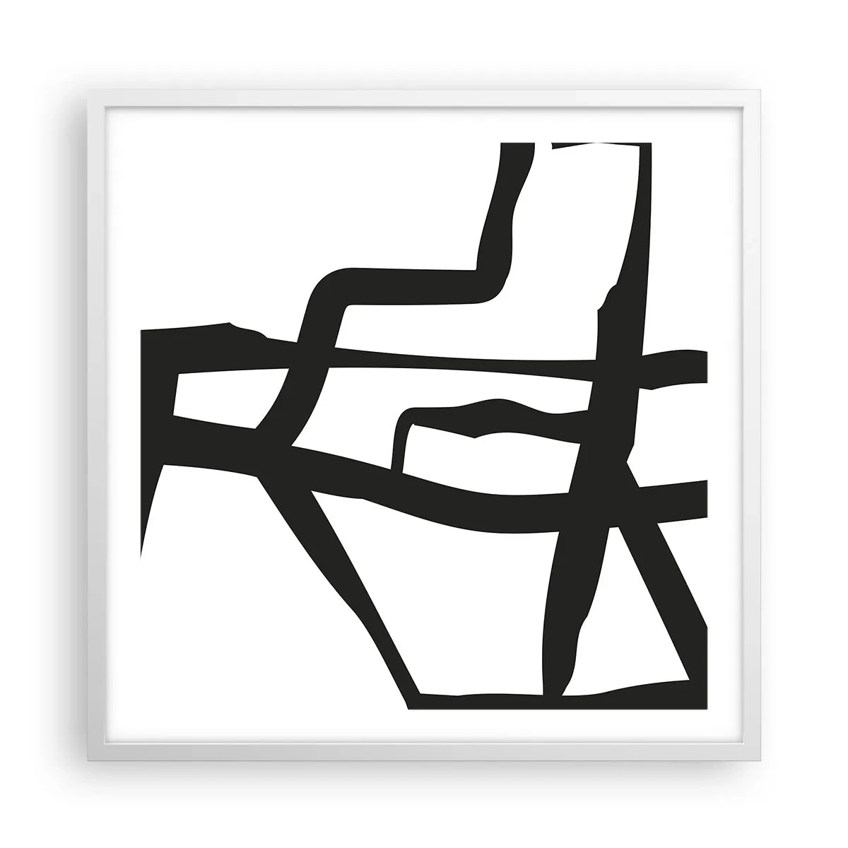 Poster in een witte lijst - Zwart-wit ontwerp - 60x60 cm