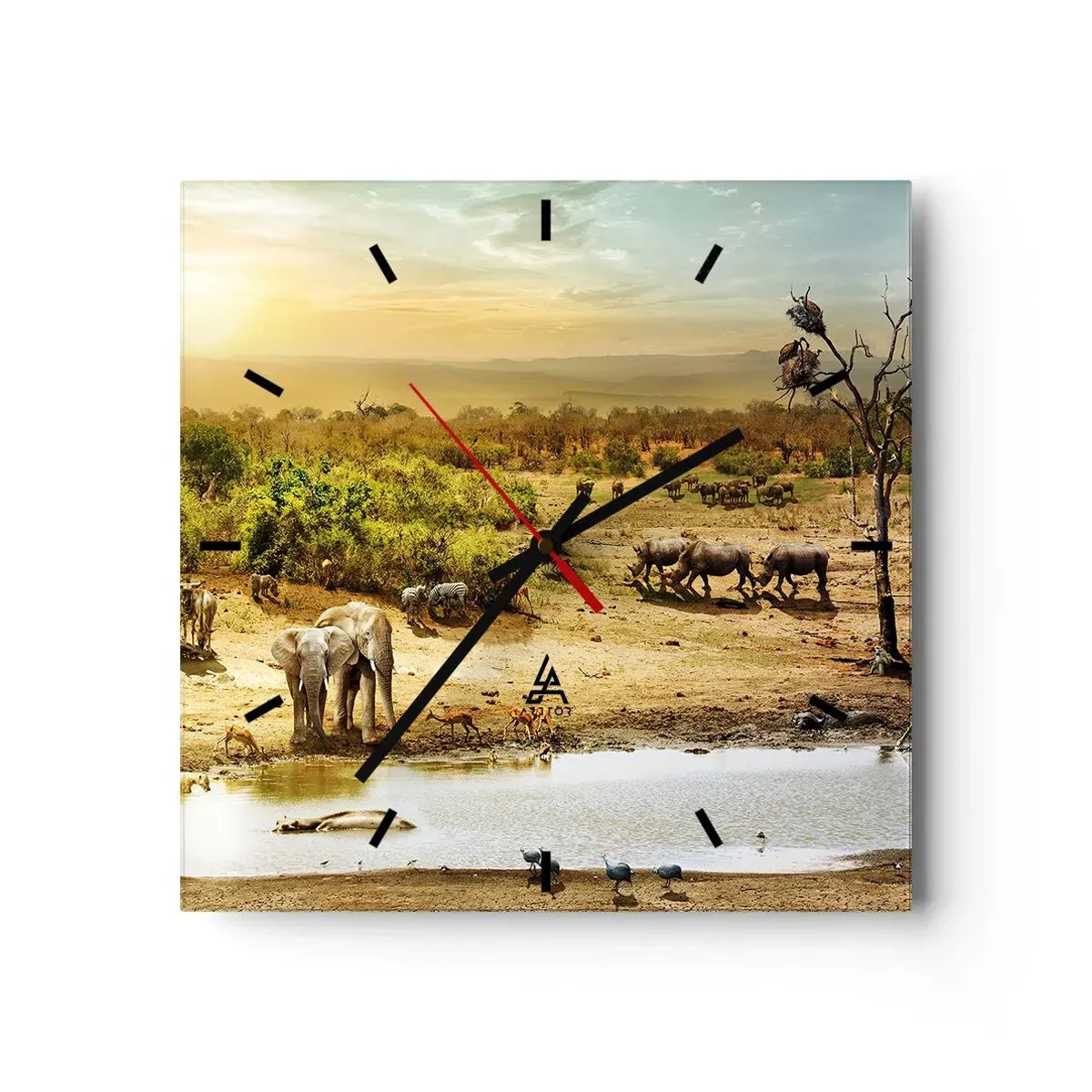 Wandklok - Klok - "Er stroomde een rivier uit Eden …" - 30x30 cm
