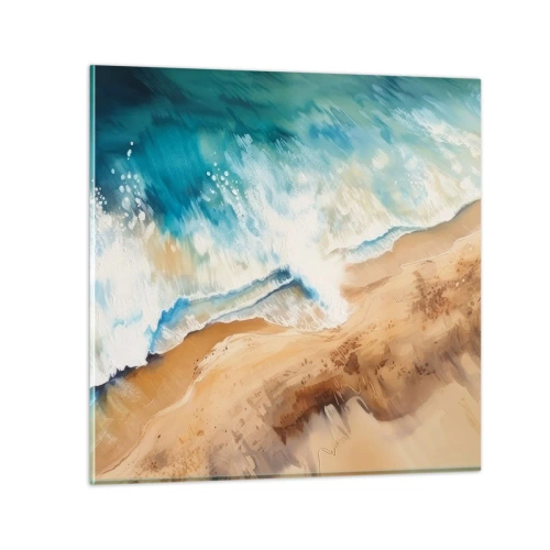 Schilderen op glas - De terugkerende golf - 40x40 cm