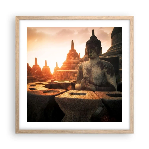 Een poster in een licht eiken lijst - Weer van grote wijsheid - 50x50 cm