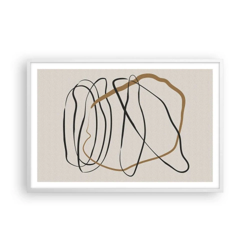Poster in een witte lijst - Compositie – loopdans - 91x61 cm