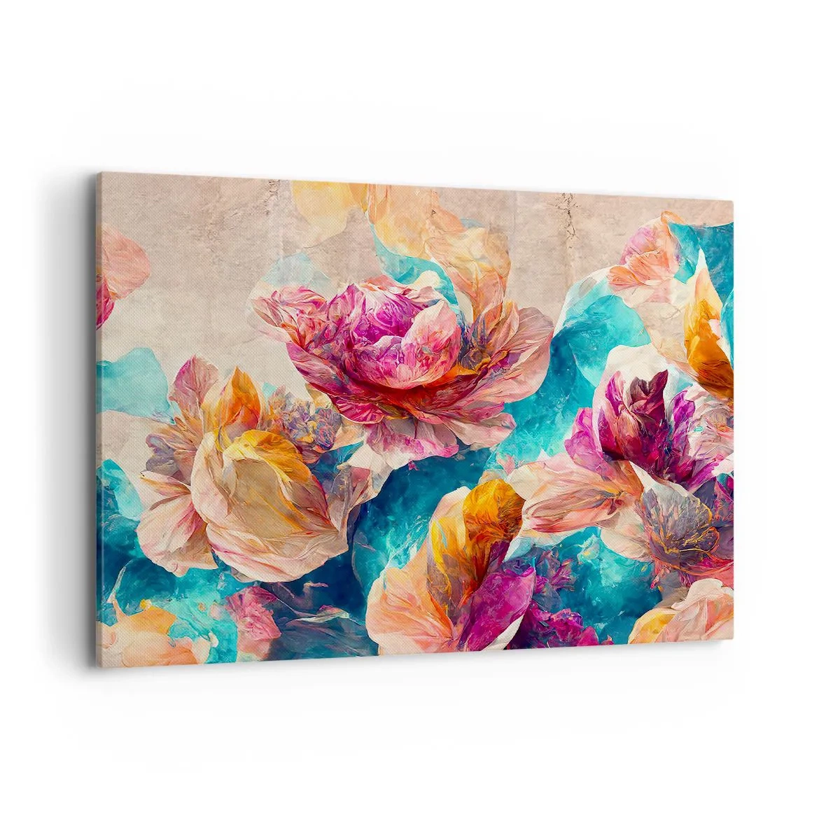 Schilderen op canvas - Kleurrijke pracht van het boeket - 100x70 cm