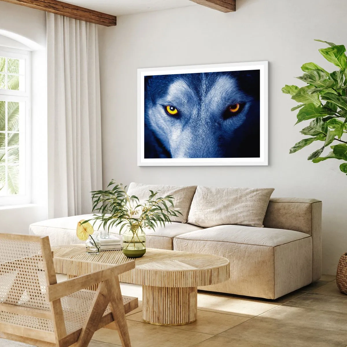 Poster in een witte lijst - Betoverende look - 70x50 cm