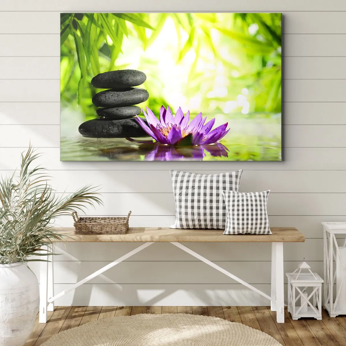 Schilderen op canvas - In een bamboestruik - 100x70 cm