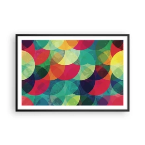 Poster in een zwarte lijst - Beklimming naar de regenboog - 91x61 cm