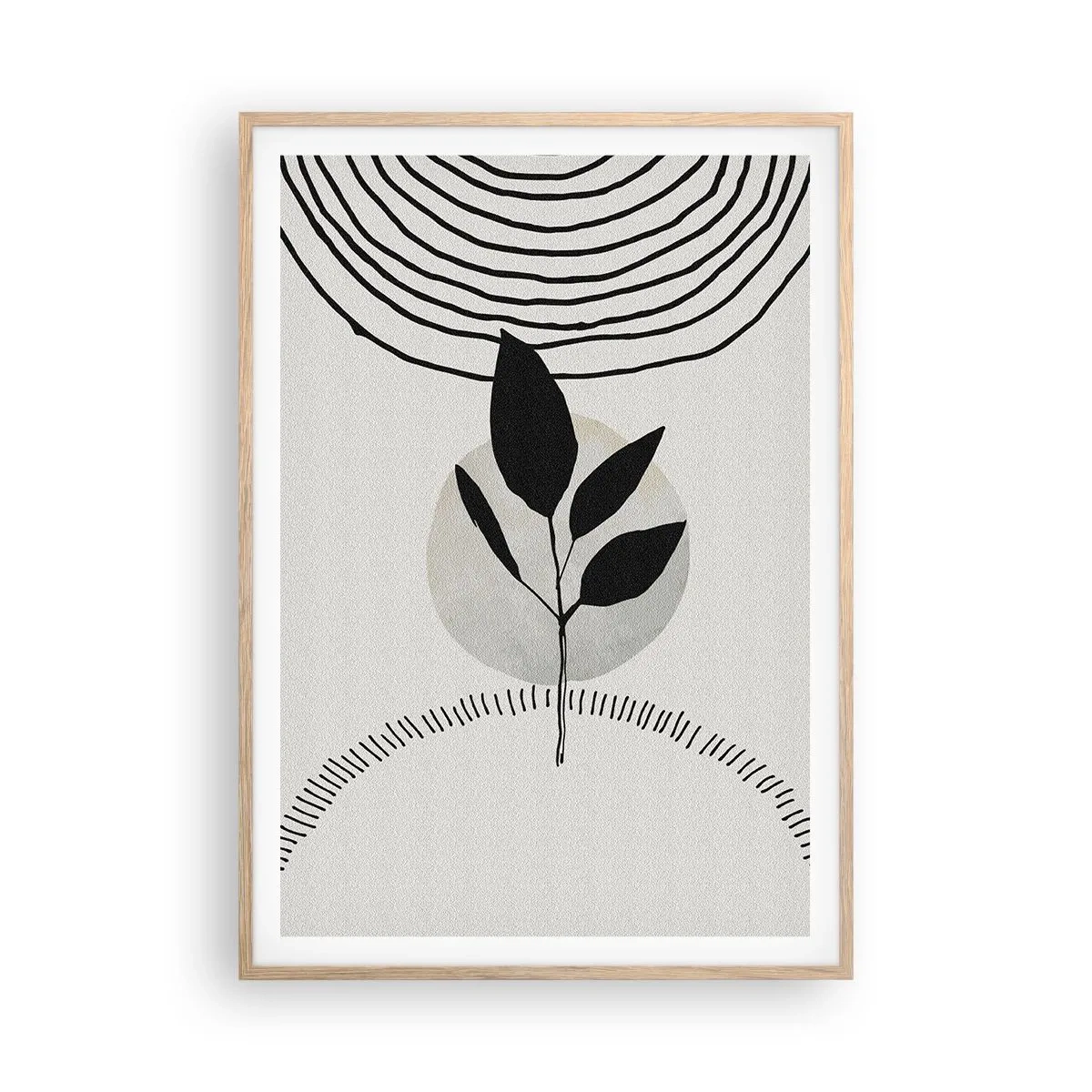 Een poster in een licht eiken lijst - Compositie: natuurrituelen - 70x100 cm