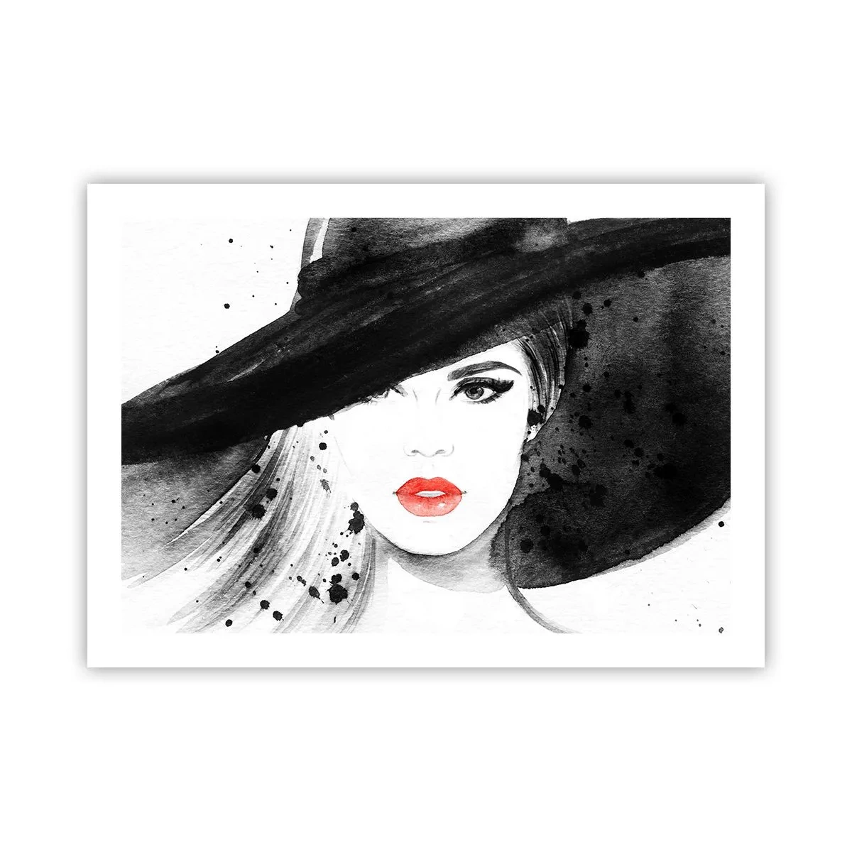 Poster - Vrouw in het zwart - 70x50 cm