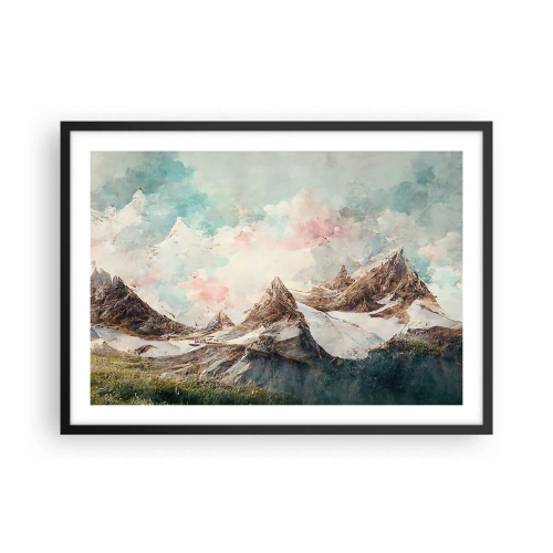 Poster in een zwarte lijst - Rotsbladen - 70x50 cm