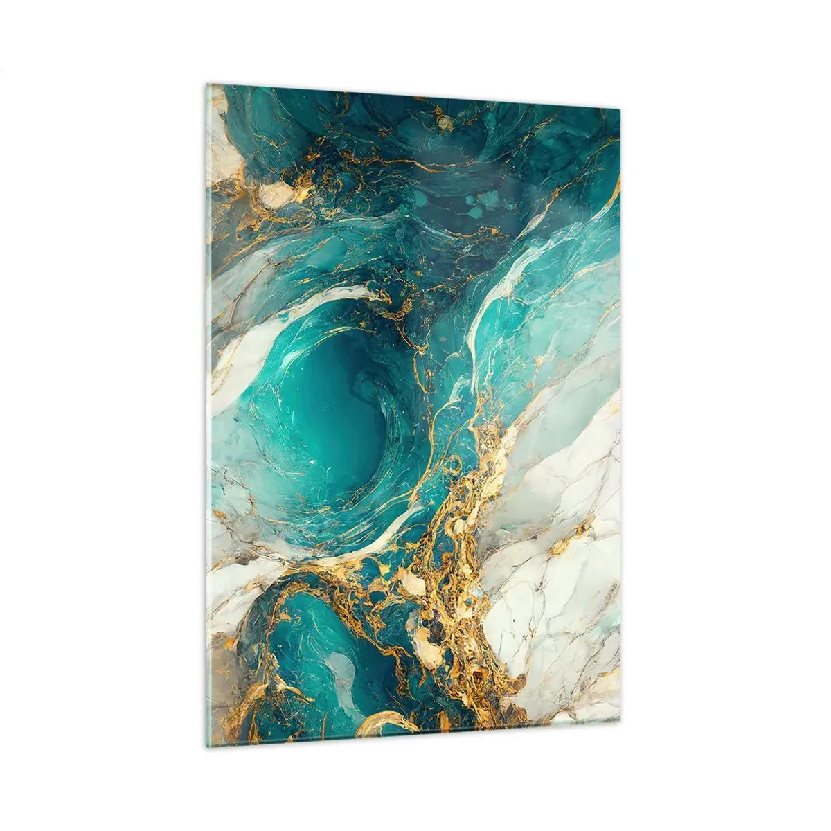 Schilderen op glas - Compositie met goudaders - 50x70 cm