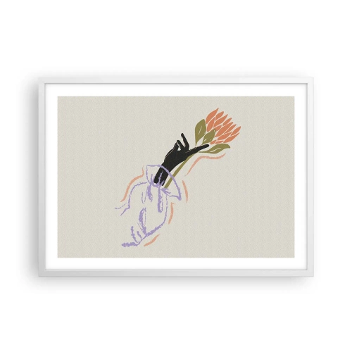 Poster in een witte lijst - Zusterlijke aanraking - 70x50 cm