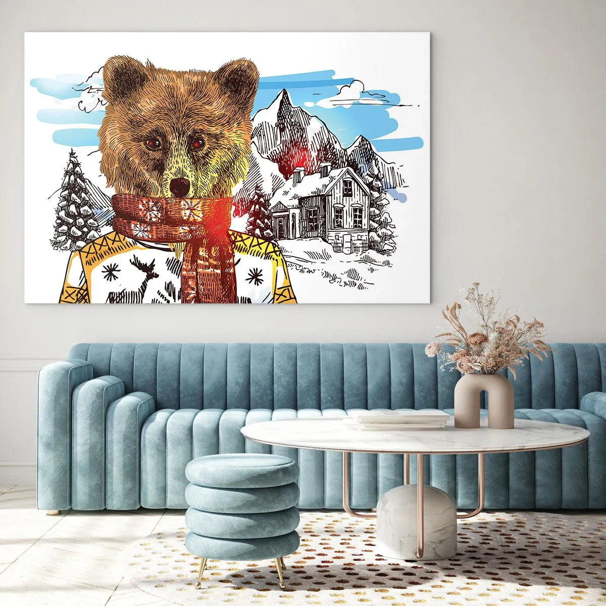 Schilderen op glas - De berenhut - 100x70 cm