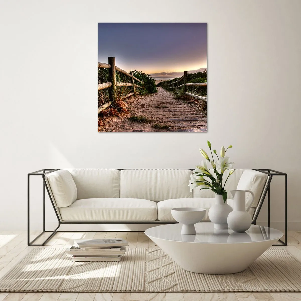 Schilderen op glas - Het doel is al zichtbaar - 60x60 cm