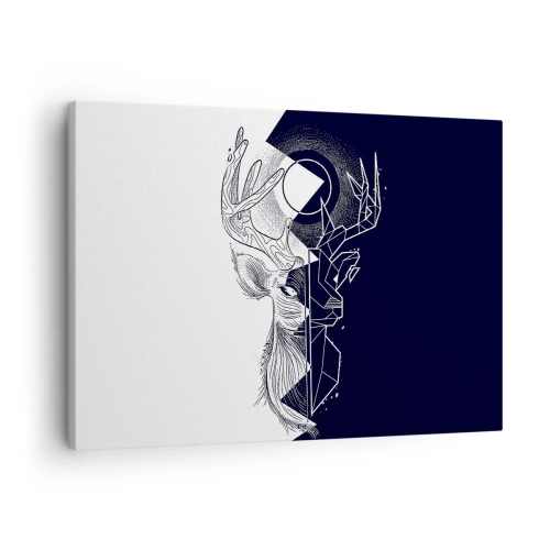 Schilderen op canvas - Geometrie en natuur in een symbolische compositie - 70x50cm - De strijd en de eenheid van tegenstellingen - Moderne wanddecoratie voor woonkamer en slaapkamer ARTTOR