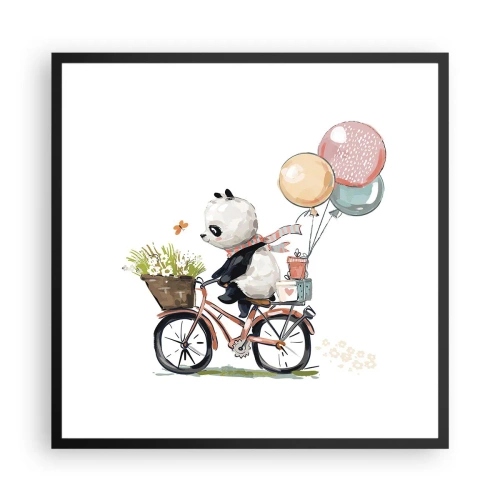 Poster in een zwarte lijst - Vrolijke dag - 60x60 cm