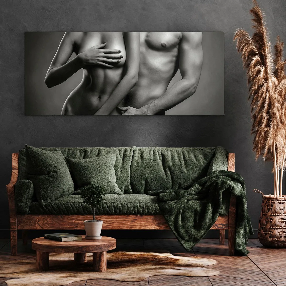 Schilderen op canvas - Adam en Eva - 100x40 cm