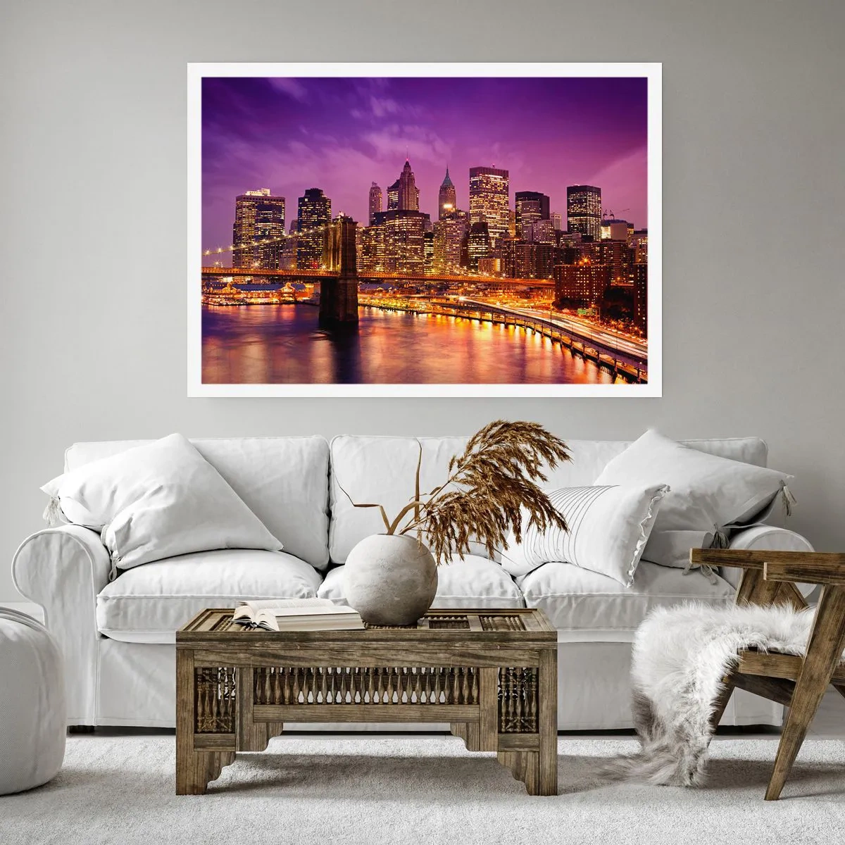 Poster - Violet-goud Manhattan - 50x40 cm