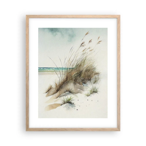 Een poster in een licht eiken lijst - Bedekt met zand - 40x50 cm