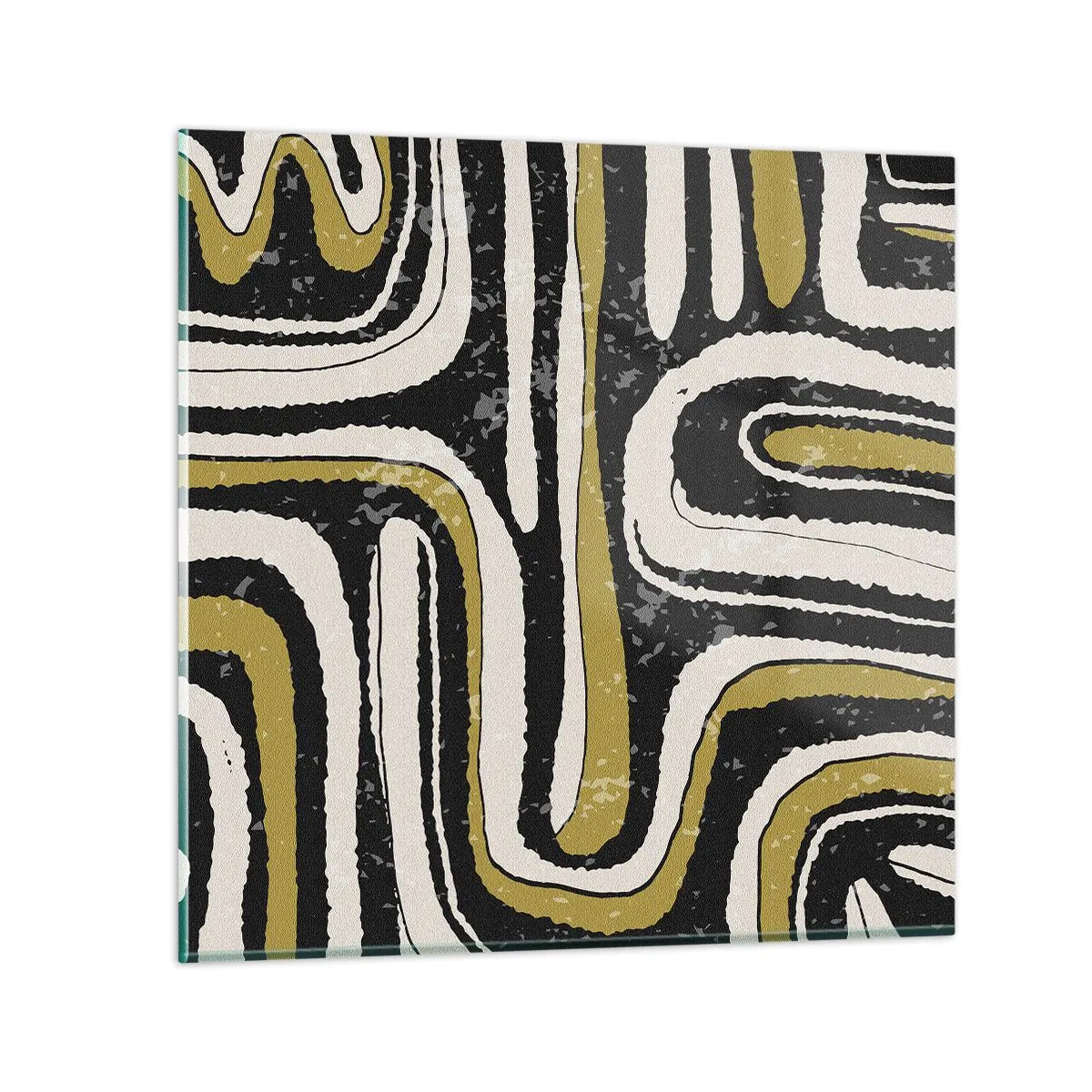 Schilderen op glas - Compositie: wegen en steegjes - 40x40 cm