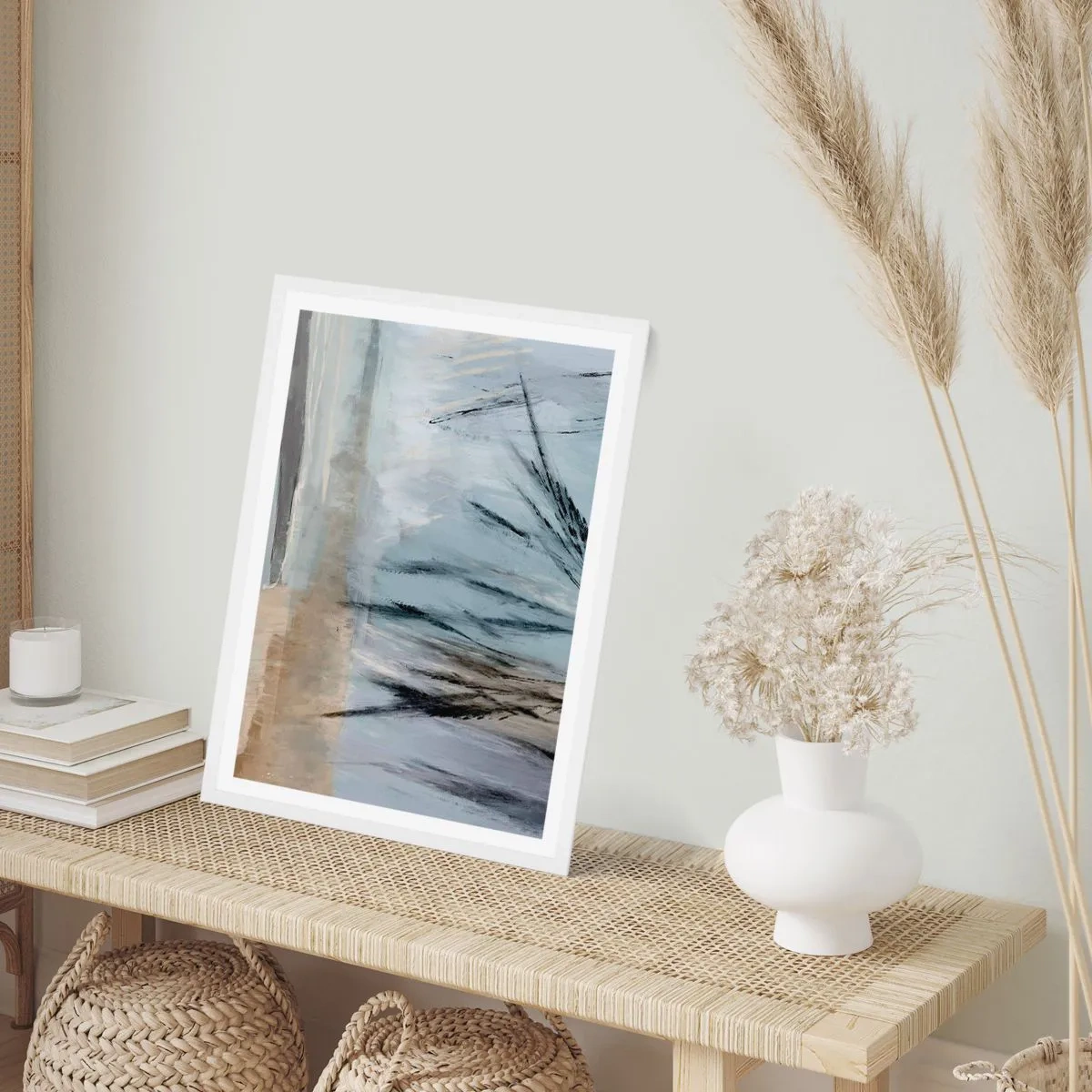 Poster in een witte lijst - Wintervelden - 50x70 cm