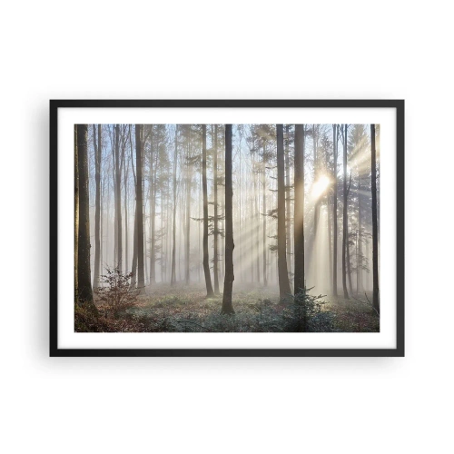 Poster in een zwarte lijst - De mist werd ook wakker - 70x50 cm