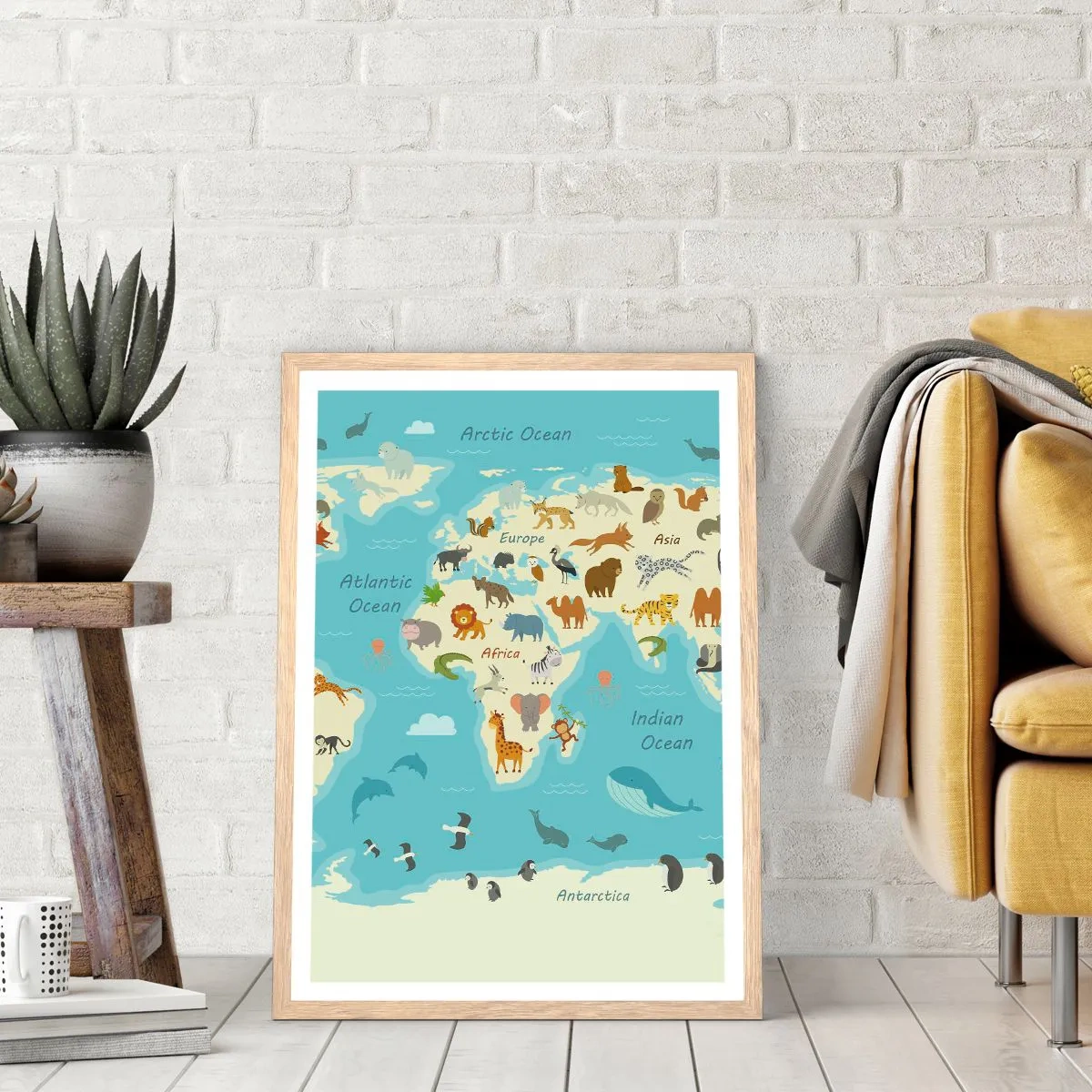 Een poster in een licht eiken lijst - Goede buren - 30x40 cm