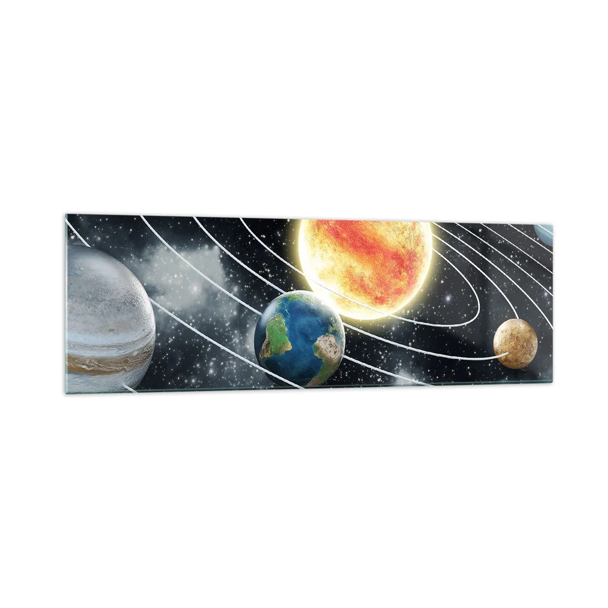 Schilderen op glas - Kosmische dans - 160x50 cm