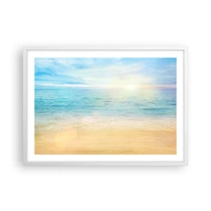 Poster in een witte lijst - Groot blauw - 70x50 cm