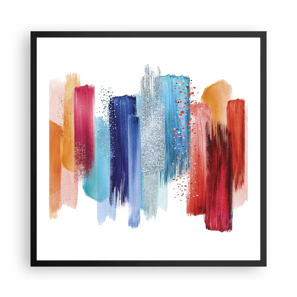 Poster in een zwarte lijst - Omhoog en omlaag - 60x60 cm